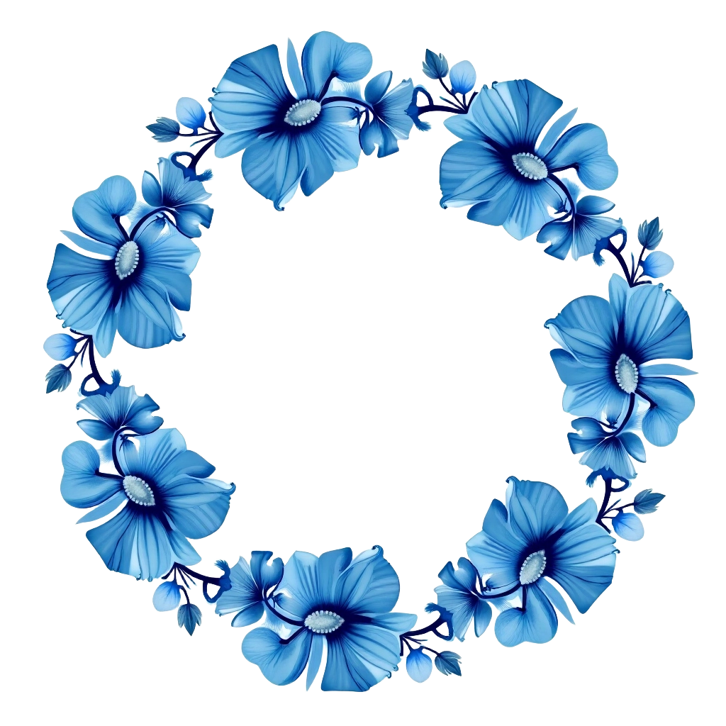 Blue Floral Wreath